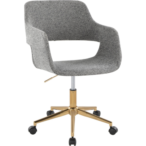 Margarite Office Task Chair in Gold & Grey Fabric